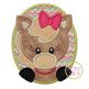 Oval Horse Girl Applique | Machine Embroidery Designs by JuJu