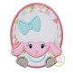 Oval Lamb Girl Applique | Machine Embroidery Designs by JuJu