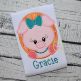 Oval Pig Girl Applique | Machine Embroidery Designs by JuJu