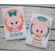 Oval Pig Girl Applique | Machine Embroidery Designs by JuJu