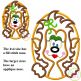 Oval Werewolf Girl Applique | Machine Embroidery Designs by JuJu