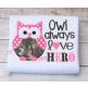 Owl Always Love my HERO Applique | Machine Embroidery Designs by JuJu