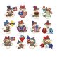 Patriotic Sock Monkeys Applique Machine Embroidery Designs by JuJu 