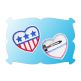 Patriotic Heart Snap Clip Mini