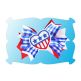 Patriotic Heart Snap Clip Mini