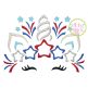 Patriotic Unicorn Horn Embroidery | Machine Embroidery Designs by JuJu