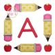Pencil School Apple Frame Applique | Machine Embroidery Designs by JuJu