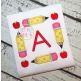 Pencil School Apple Frame Applique | Machine Embroidery Designs by JuJu