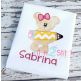 Pencil Bear Girl Applique | Machine Embroidery Designs by JuJu