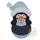 Penguin Boy Ornament Peeker Applique | Machine Embroidery Designs by JuJu