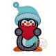 Penguin Holding Heart Boy Applique | Machine Embroidery Designs by JuJu