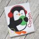 Penguin Hugging Ornament Boy Applique | Machine Embroidery Designs by JuJu