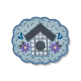 ITH Birdhouse Scalloped Mug Rug | Machine Embroidery Designs by JuJu