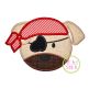 Pirate Puppy Dog Face Applique | Machine Embroidery Designs by JuJu