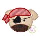 Pirate Puppy Dog Face Applique | Machine Embroidery Designs by JuJu