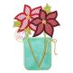 Poinsettias Jar Applique | Machine Embroidery Designs by JuJu