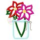 Poinsettias Jar Applique | Machine Embroidery Designs by JuJu
