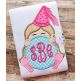 Princess Cone Monogram Peeker Applique | Machine Embroidery Designs by JuJu