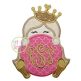 Princess Crown Monogram Peeker Applique | Machine Embroidery Designs by JuJu