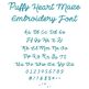 Puffy Heart Maze Embroidery Font