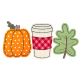 Pumpkin Coffee Leaf Trio Applique | Machine Embroidery Designs by JuJu