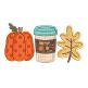 Pumpkin Coffee Leaf Trio Applique | Machine Embroidery Designs by JuJu