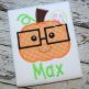 Pumpkin Glasses Boy Applique | Machine Embroidery Designs by JuJu