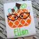 Pumpkin Glasses Girl Applique | Machine Embroidery Designs by JuJu