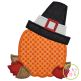 Pumpkin with Pilgrim Hat Applique | Machine Embroidery Designs by JuJu