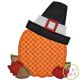 Pumpkin with Pilgrim Hat Applique | Machine Embroidery Designs by JuJu