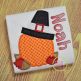 Pumpkin with Pilgrim Hat Applique | Machine Embroidery Designs by JuJu