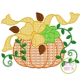 Pumpkin with Bow Motif Embroidery | Machine Embroidery Designs by JuJu