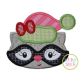 Winter Raccoon Face Girl Applique | Machine Embroidery Designs by JuJu