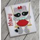 Raccoon in the Swing Girl Applique | Machine Embroidery Designs by JuJu
