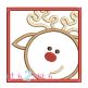 Reindeer Face Box Applique | Machine Embroidery Designs by JuJu
