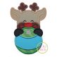 Reindeer Boy Ornament Peeker Applique | Machine Embroidery Designs by JuJu