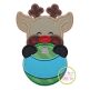 Reindeer Boy Ornament Peeker Applique | Machine Embroidery Designs by JuJu