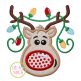 Reindeer Boy with Lights 2 Applique | Machine Embroidery Designs by JuJu