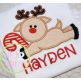 Reindeer Candy Cane Applique | Machine Embroidery Designs by JuJu