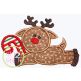 Reindeer Candy Cane Applique | Machine Embroidery Designs by JuJu