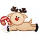 Reindeer Candy Cane Applique | Machine Embroidery Designs by JuJu