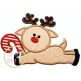 Reindeer Candy Cane Applique | Machine Embroidery Designs by JuJu