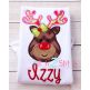 Reindeer Face Girl Applique | Machine Embroidery Designs by JuJu