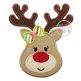 Reindeer Face Girl Applique | Machine Embroidery Designs by JuJu