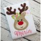 Reindeer Face Girl Applique | Machine Embroidery Designs by JuJu