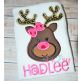 Reindeer Face Girl Applique | Machine Embroidery Designs by JuJu