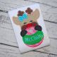 Reindeer Girl Ornament Peeker Applique | Machine Embroidery Designs by JuJu