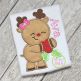 Reindeer Hugging Holly Girl Applique | Machine Embroidery Designs by JuJu