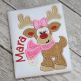 Reindeer with Scarf Girl Applique | Machine Embroidery Designs by JuJu
