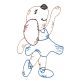 Ballerina Animals Vintage Stitch Machine Embroidery Designs by JuJu